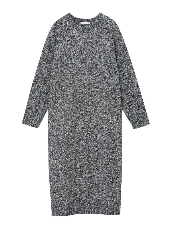 Pull&Bear Pull&Bear Плетена рокля  екрю / черно