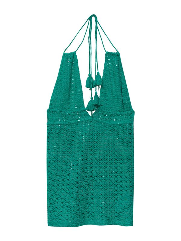 Pull&Bear Pull&Bear Плетена рокля  нефритено зелено