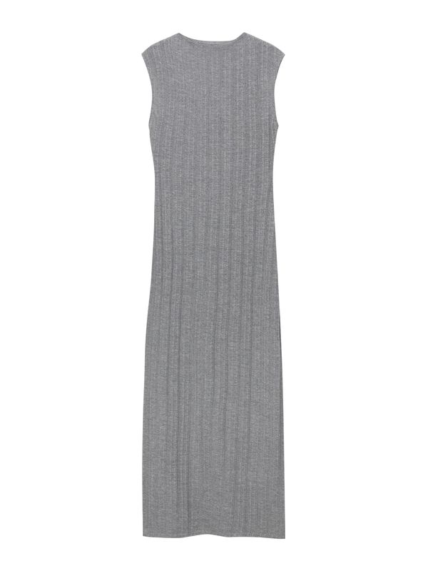 Pull&Bear Pull&Bear Плетена рокля  сив меланж