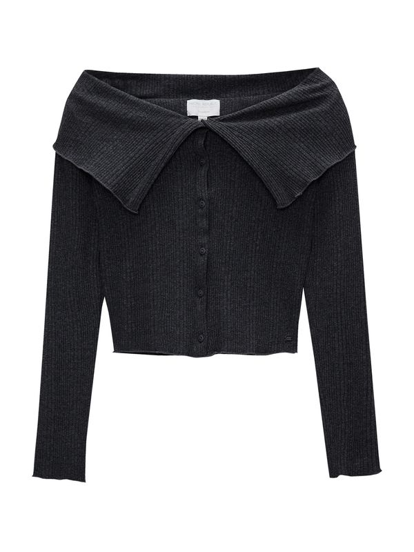 Pull&Bear Pull&Bear Плетена жилетка  антрацитно черно