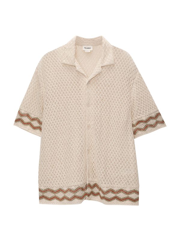 Pull&Bear Pull&Bear Плетена жилетка  екрю / каки / ръждиво червено