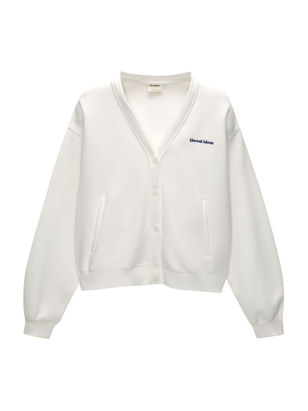 Pull&Bear Pull&Bear Плетена жилетка  морскосиньо / перлено бяло