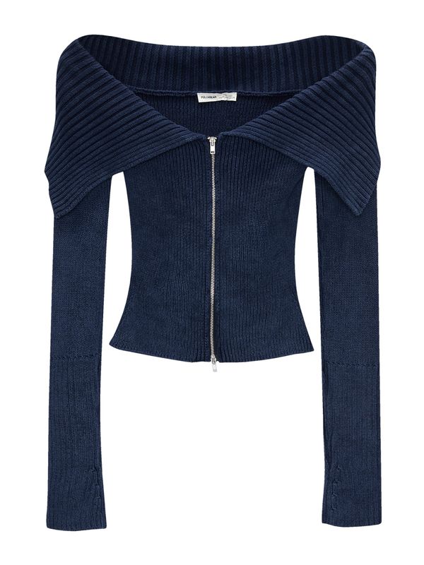 Pull&Bear Pull&Bear Плетена жилетка  нейви синьо