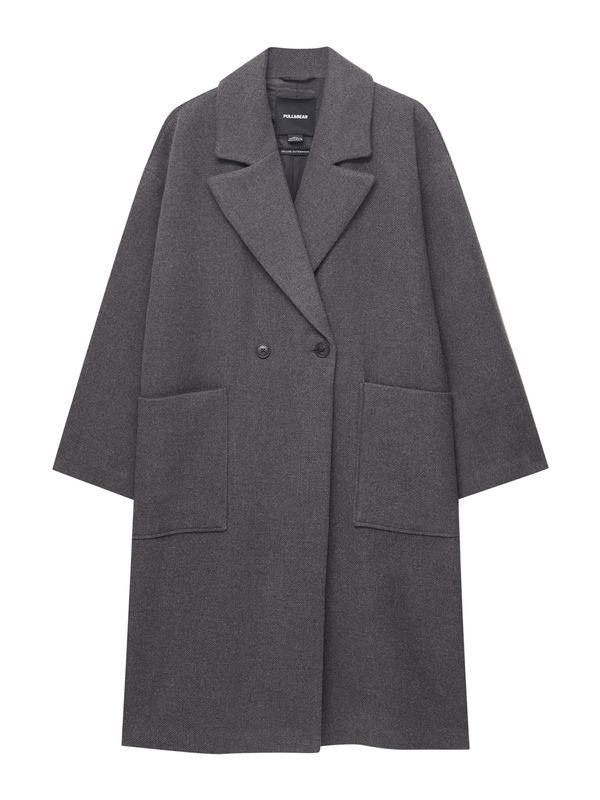 Pull&Bear Pull&Bear Преходно палто  антрацитно черно