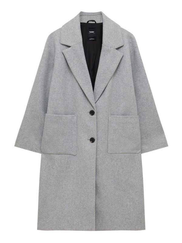 Pull&Bear Pull&Bear Преходно палто  сив меланж