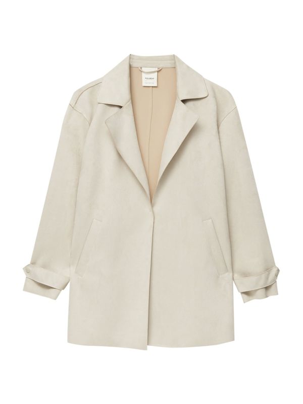 Pull&Bear Pull&Bear Преходно палто  сиво-бежово