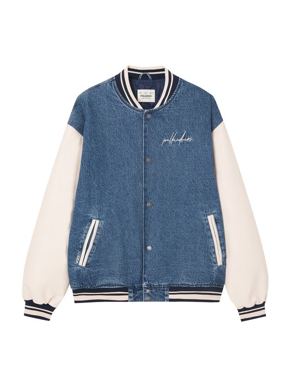 Pull&Bear Pull&Bear Преходно яке  бежово / син деним / бяло