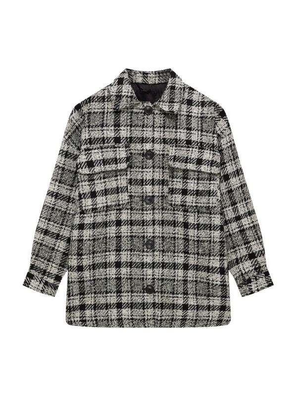Pull&Bear Pull&Bear Преходно яке  черно / бяло