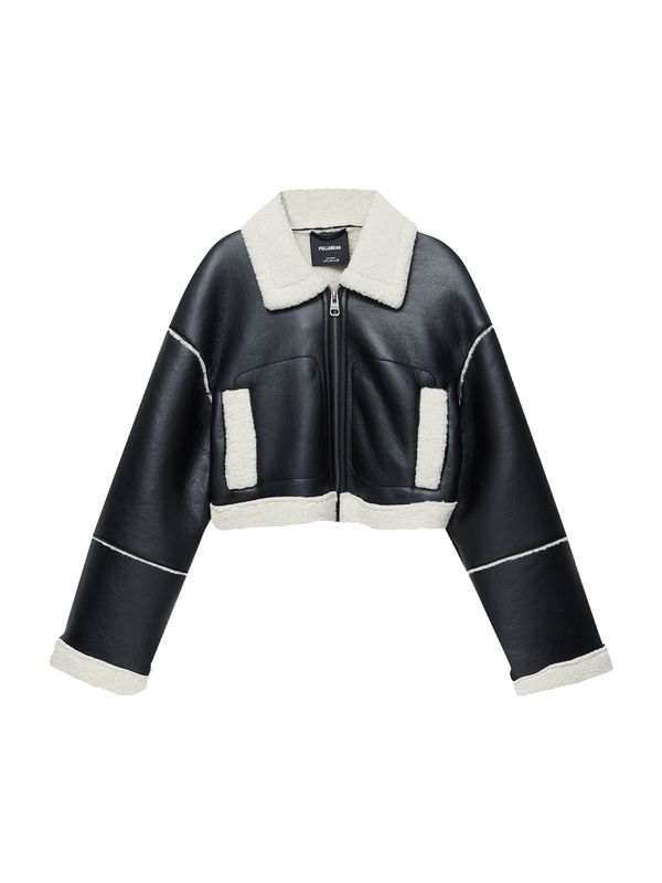 Pull&Bear Pull&Bear Преходно яке  черно / бяло