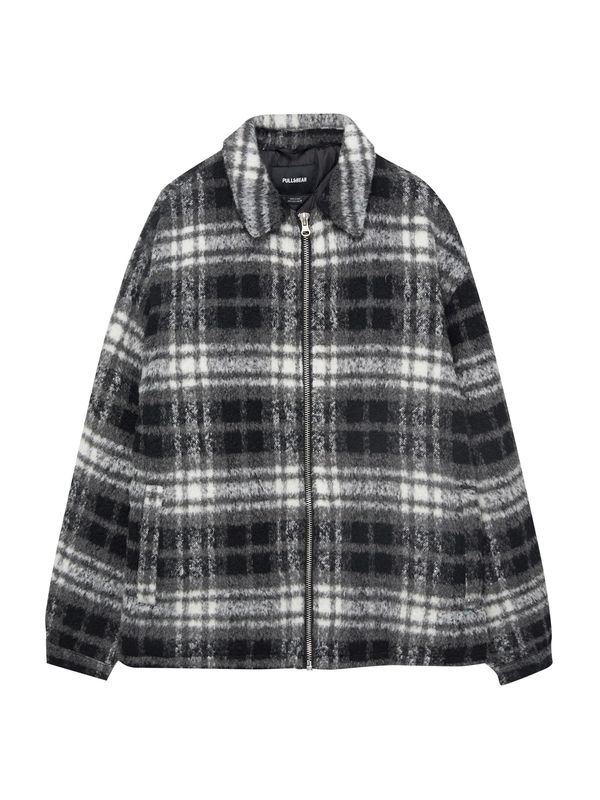 Pull&Bear Pull&Bear Преходно яке  черно / бяло