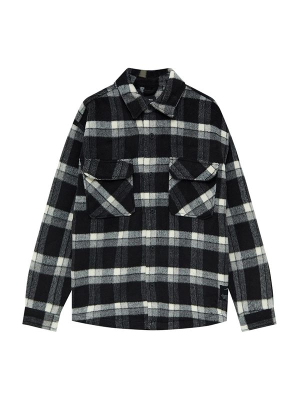 Pull&Bear Pull&Bear Преходно яке  черно / бяло