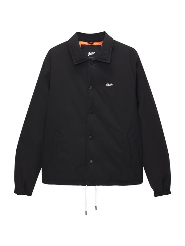 Pull&Bear Pull&Bear Преходно яке  черно / бяло