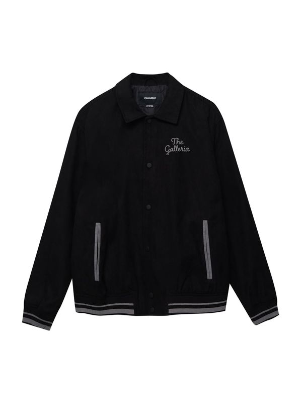 Pull&Bear Pull&Bear Преходно яке  черно / бяло