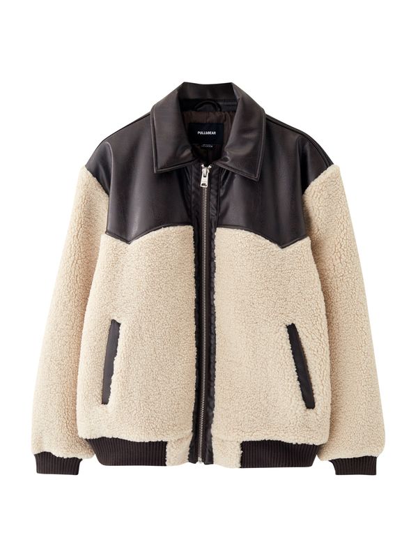 Pull&Bear Pull&Bear Преходно яке  цвят "пясък" / тъмнокафяво