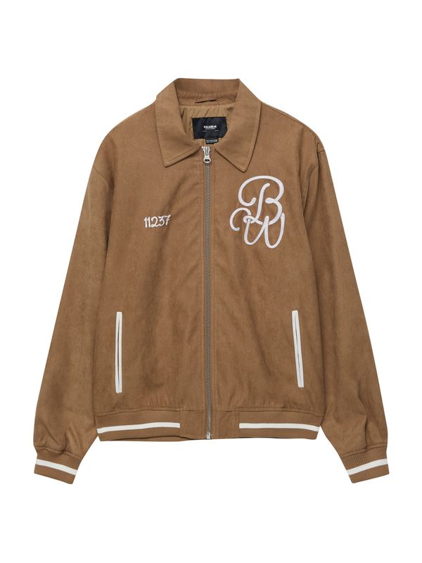 Pull&Bear Pull&Bear Преходно яке  кафяво / бяло