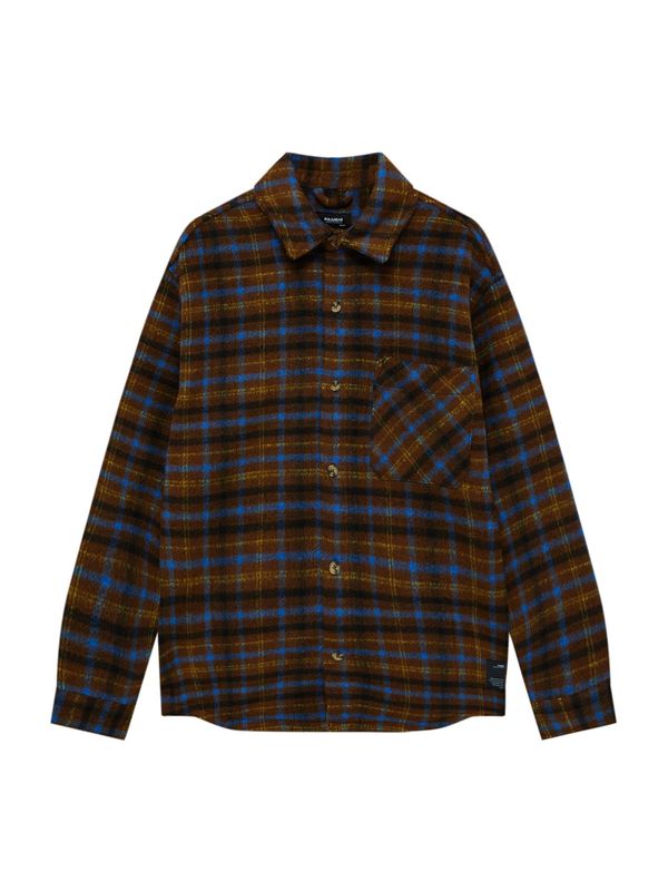 Pull&Bear Pull&Bear Преходно яке  лазурно синьо / кафяво / жълто / черно