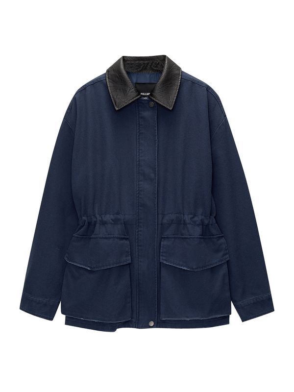 Pull&Bear Pull&Bear Преходно яке  нейви синьо / черно