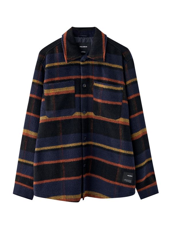 Pull&Bear Pull&Bear Преходно яке  нейви синьо / шафран / оранжево / черно