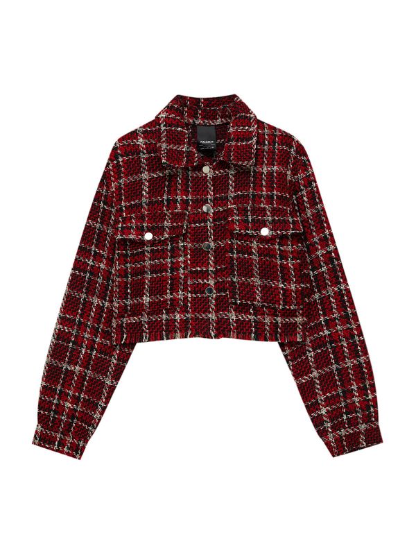 Pull&Bear Pull&Bear Преходно яке  огнено червено / черно / бяло
