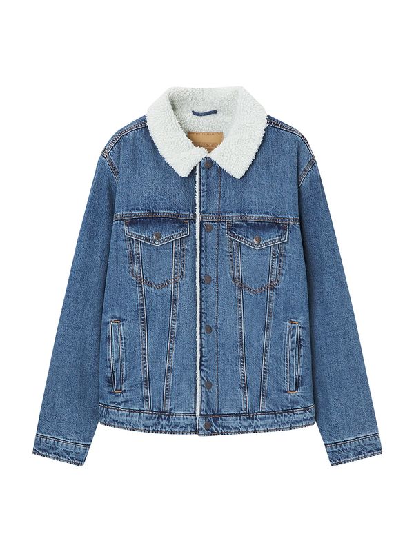 Pull&Bear Pull&Bear Преходно яке  син деним / бяло