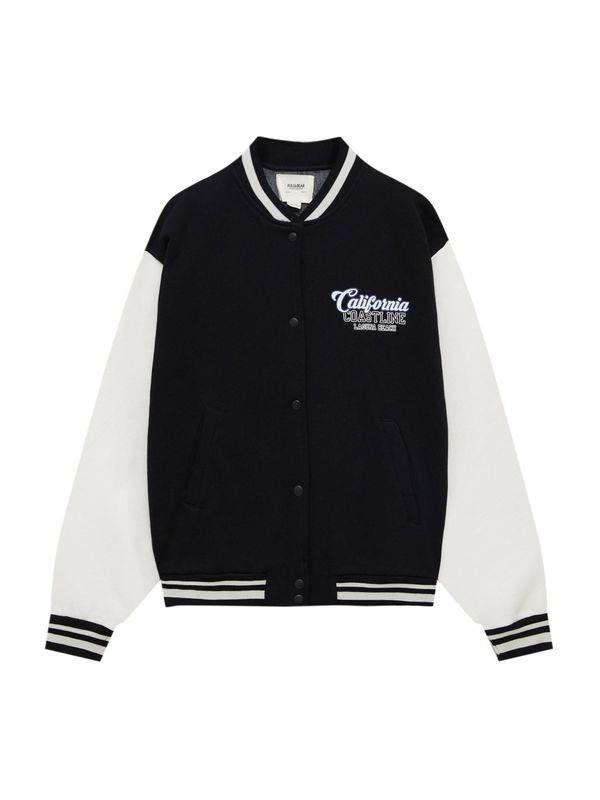 Pull&Bear Pull&Bear Преходно яке  синьо / черно / бяло