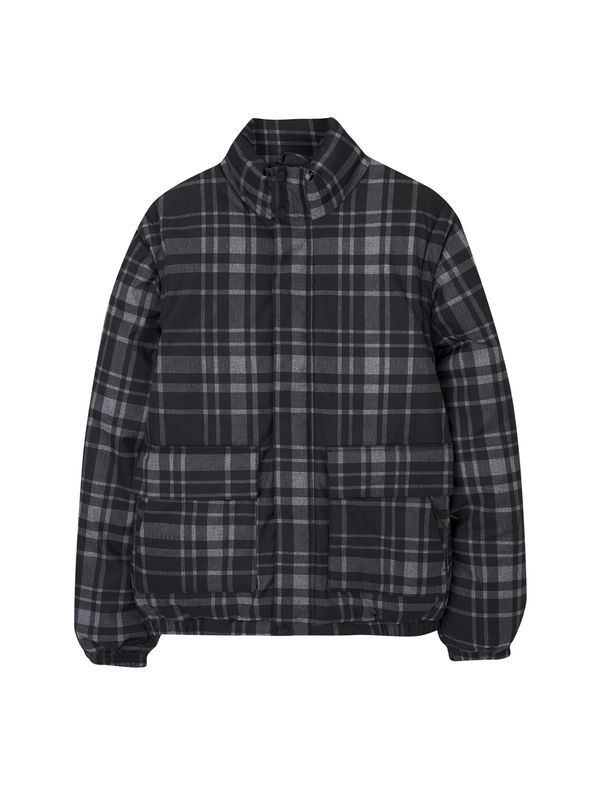 Pull&Bear Pull&Bear Преходно яке  сиво / черно