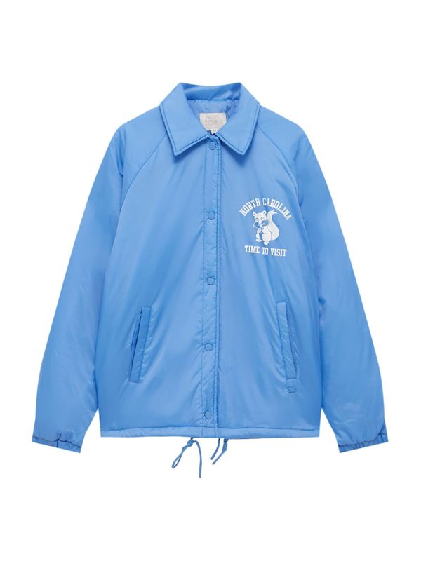 Pull&Bear Pull&Bear Преходно яке  светлосиньо / бяло