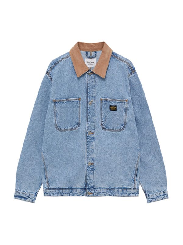 Pull&Bear Pull&Bear Преходно яке  светлосиньо / кафяво