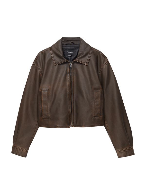 Pull&Bear Pull&Bear Преходно яке  тъмнокафяво