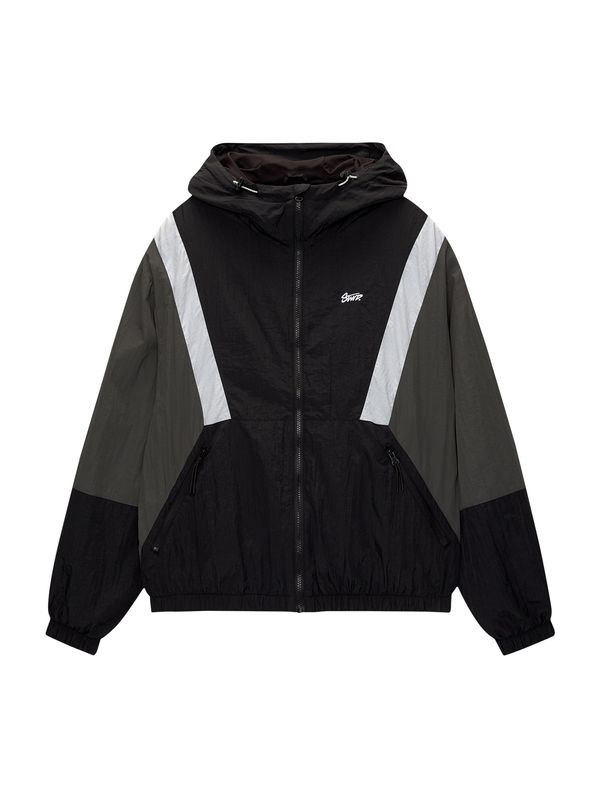 Pull&Bear Pull&Bear Преходно яке  тъмносиво / черно / бяло