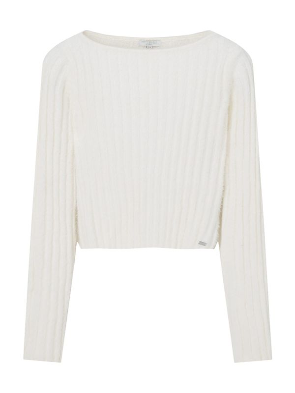 Pull&Bear Pull&Bear Пуловер  бял меланж