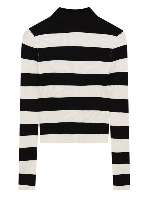 Pull&Bear Pull&Bear Пуловер  черно / бяло