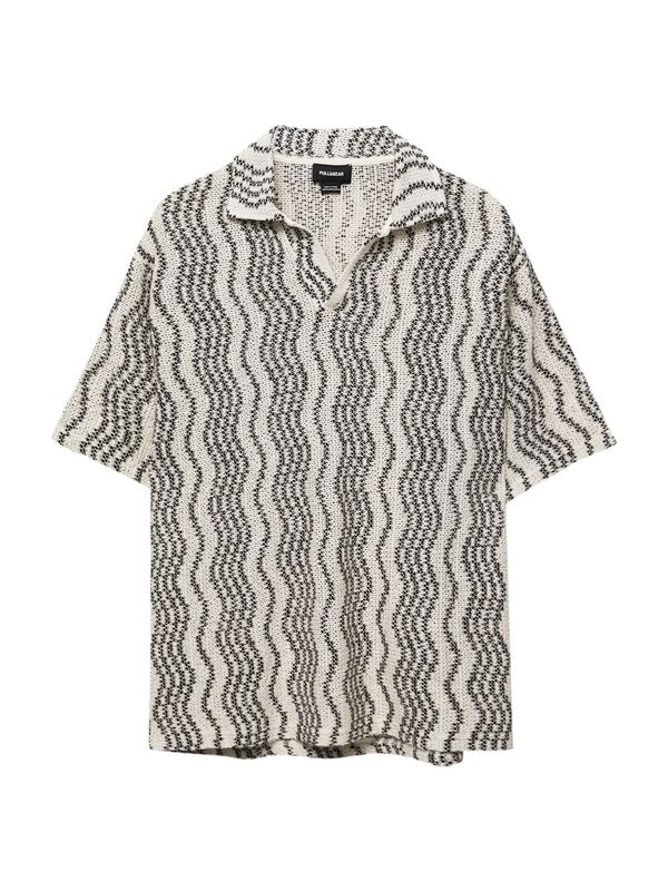 Pull&Bear Pull&Bear Пуловер  черно / бяло