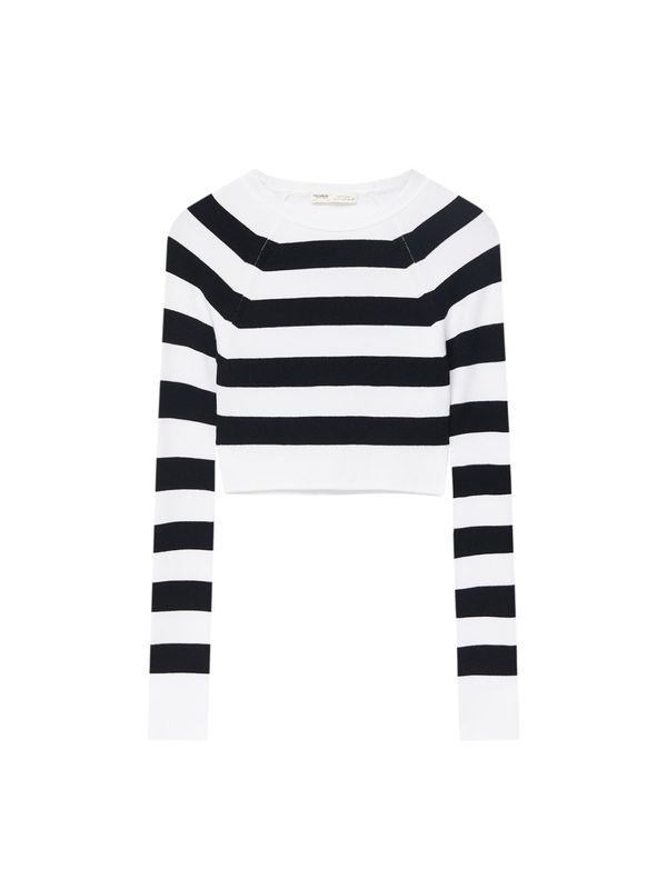 Pull&Bear Pull&Bear Пуловер  черно / бяло