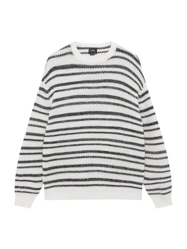 Pull&Bear Pull&Bear Пуловер  черно / бяло