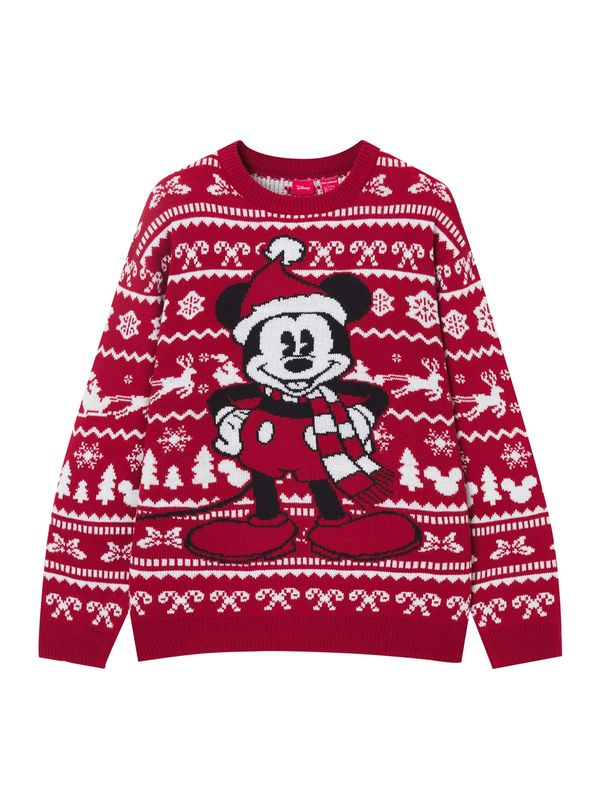 Pull&Bear Pull&Bear Пуловер  червено / черно / бяло