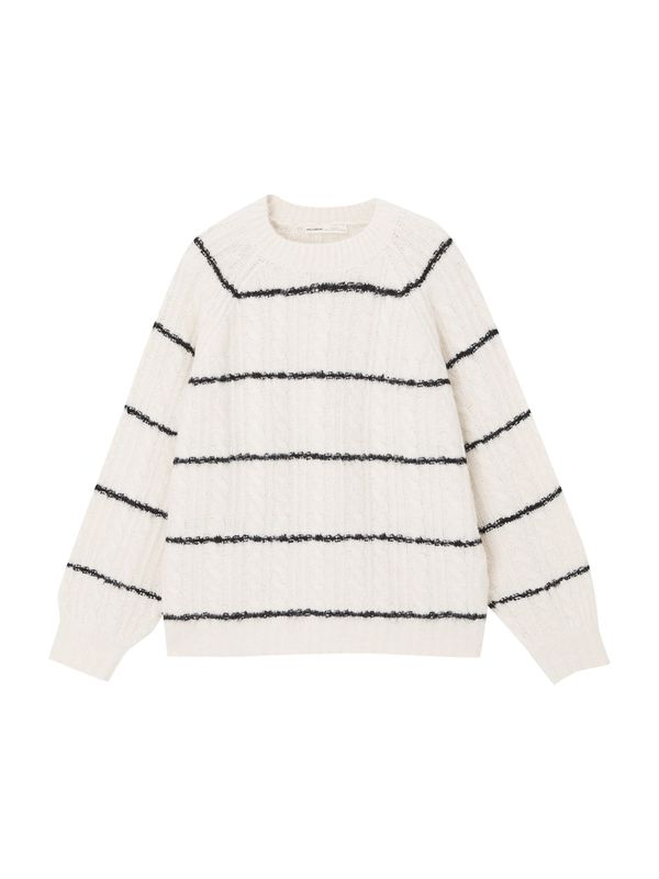 Pull&Bear Pull&Bear Пуловер  екрю / черно