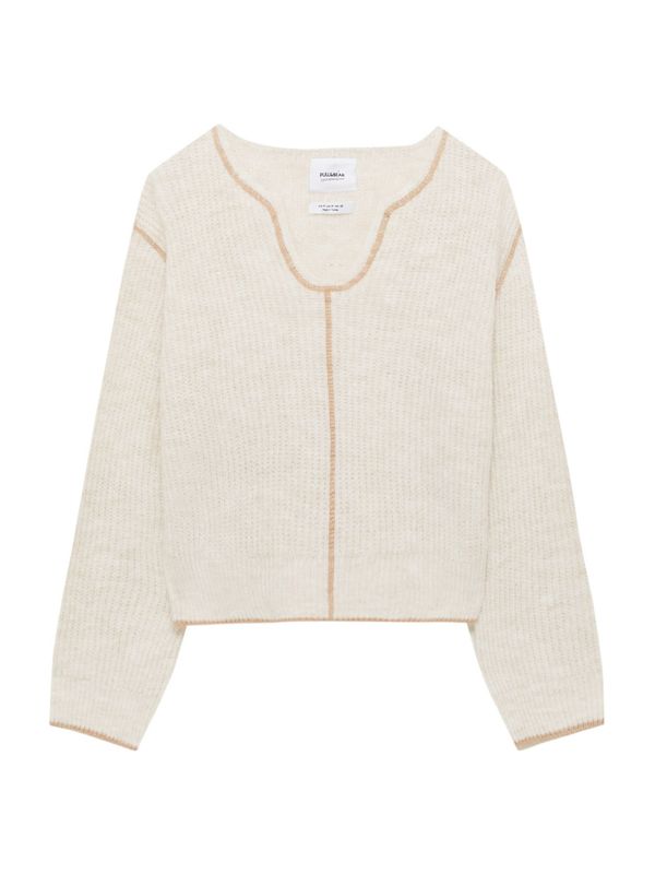 Pull&Bear Pull&Bear Пуловер  екрю / цвят "пясък"