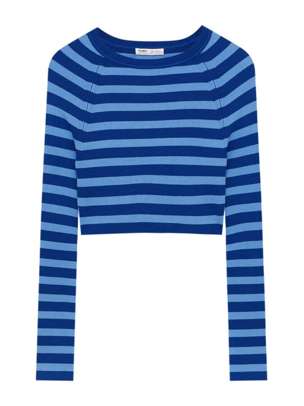 Pull&Bear Pull&Bear Пуловер  синьо / светлосиньо