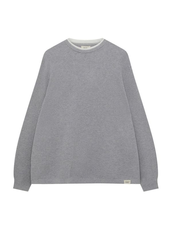 Pull&Bear Pull&Bear Пуловер  сиво / светлосиво