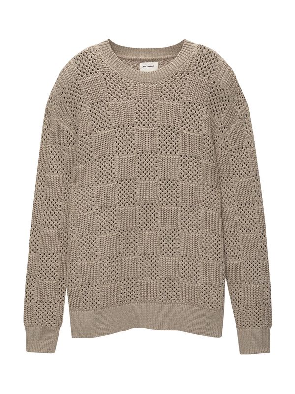 Pull&Bear Pull&Bear Пуловер  тъмнобежово