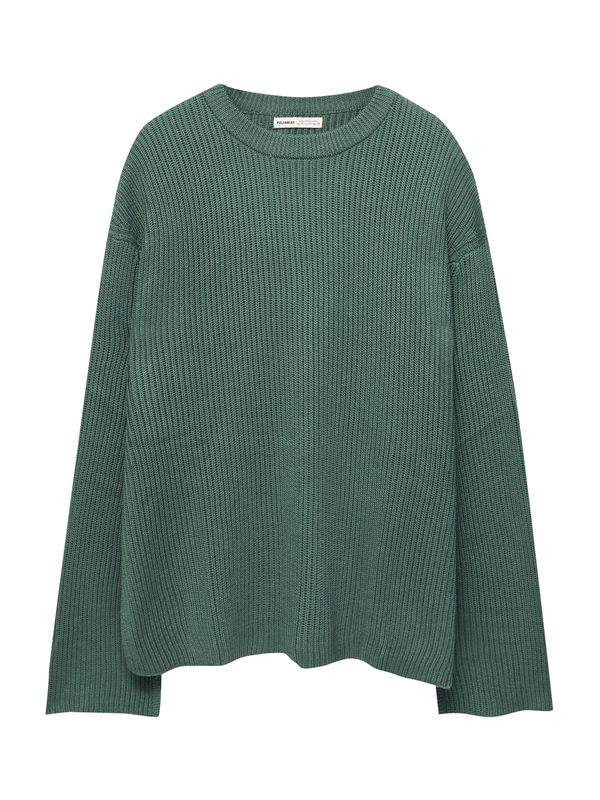 Pull&Bear Pull&Bear Пуловер  тъмнозелено