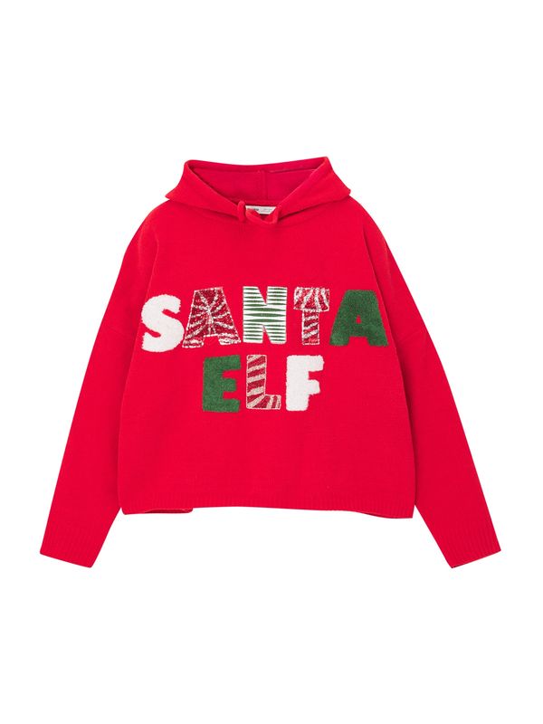 Pull&Bear Pull&Bear Пуловер  зелено / червено / бяло