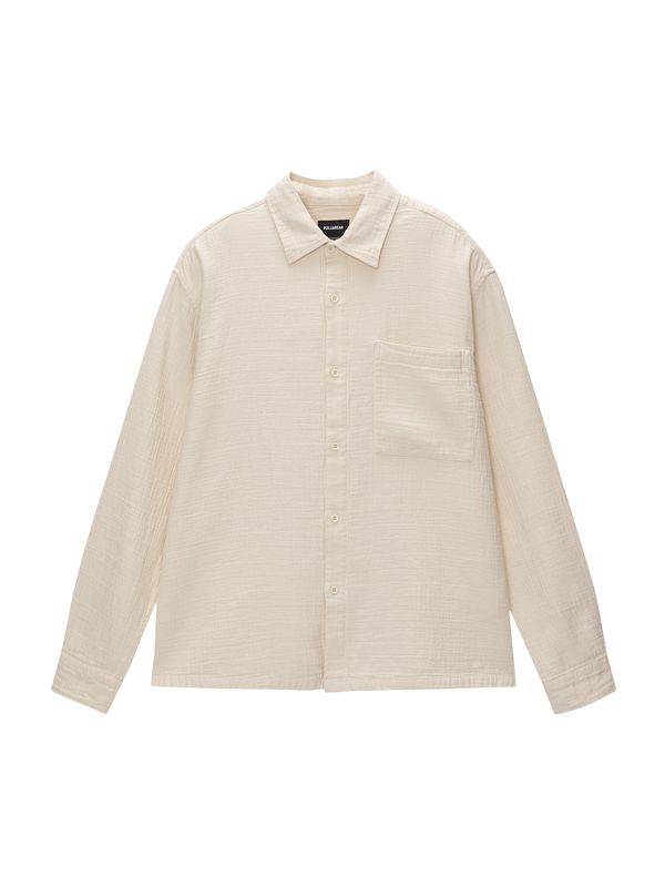 Pull&Bear Pull&Bear Риза  бял памук