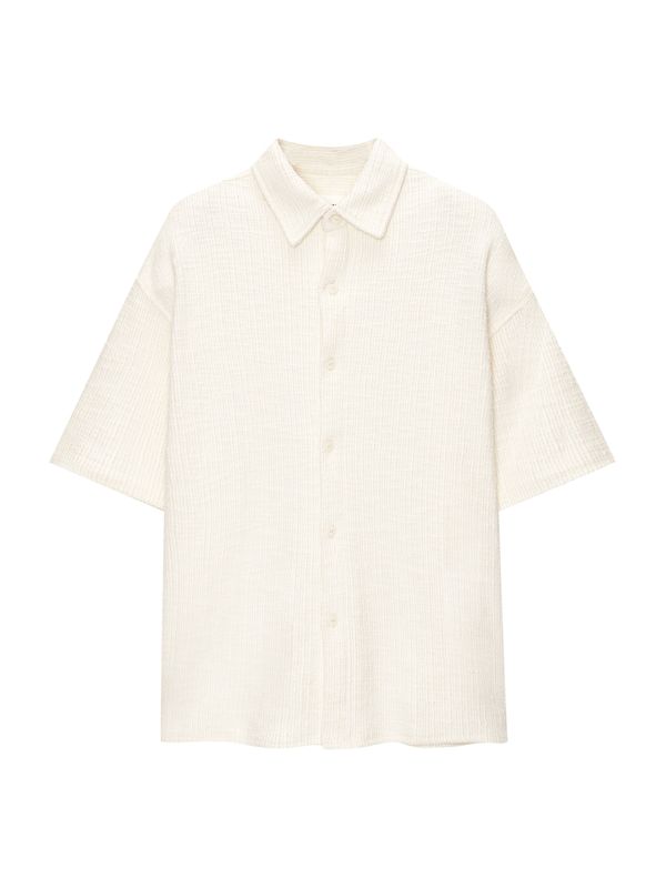 Pull&Bear Pull&Bear Риза  бял памук