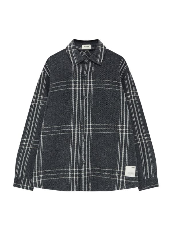 Pull&Bear Pull&Bear Риза  черен меланж / мръсно бяло