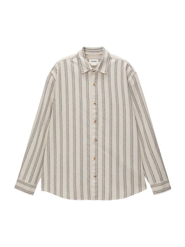 Pull&Bear Pull&Bear Риза  черно / бял памук