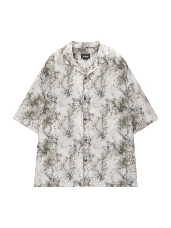 Pull&Bear Pull&Bear Риза  кафяво / сиво / бяло