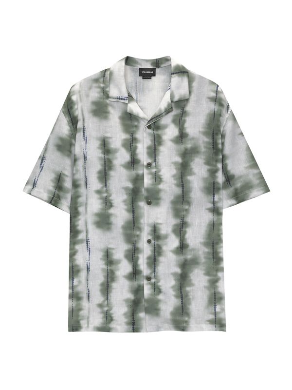 Pull&Bear Pull&Bear Риза  нейви синьо / каки / бяло