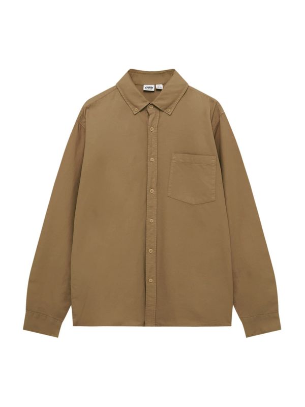 Pull&Bear Pull&Bear Риза  сиво-бежово